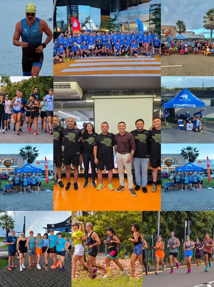 Alunos e equipe da RunTri em treinos e provas em Fortaleza e Eusébio